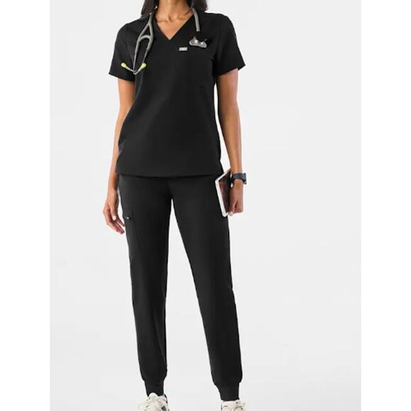 Figs Scrub Set - Catarina and Zamora Joggers - XL Black - Picture 1 of 7